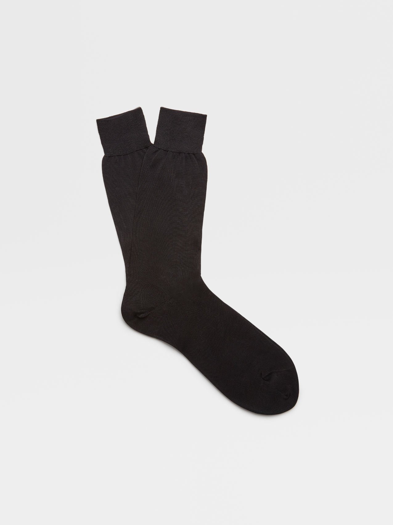 Black Cotton Mid Calf Socks